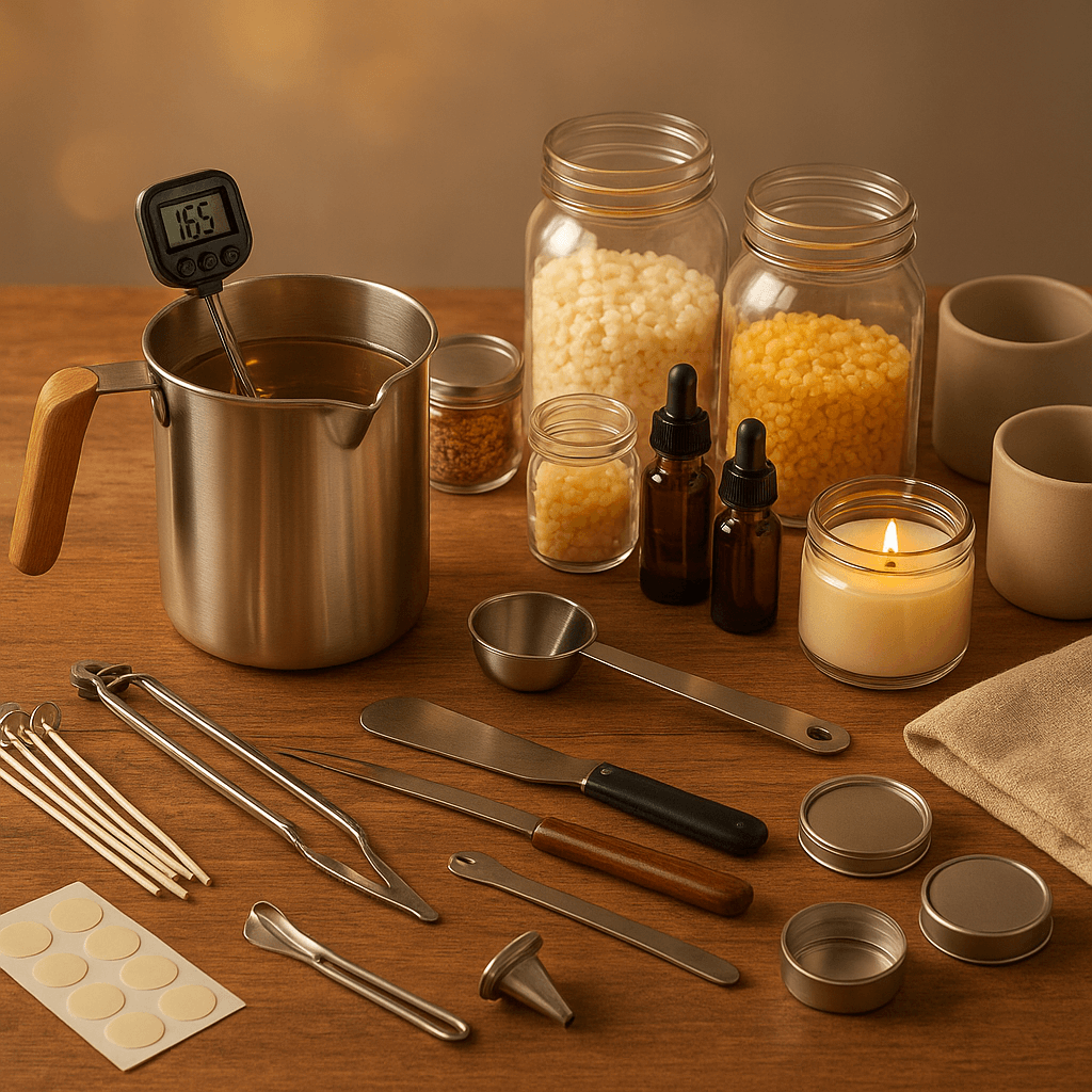 Workshop-Setup mit Kerzenwerkzeugen